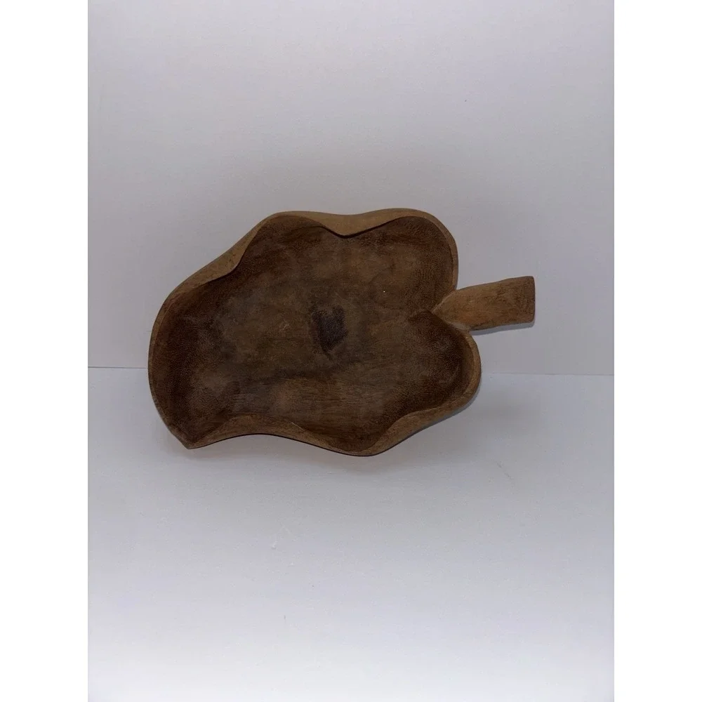 Vintage MCM Monkey Pod Wood Leaf Bowl/Dish Decor